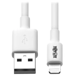 USB-A to Lightning Sync/Charge Cable, Eaton (Tripp Lite) M100-003-WH, MFi Certified, 0.9 m, White