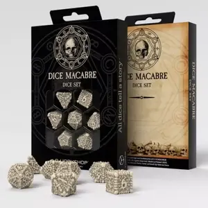 Game dice set Q-Workshop SDMR3G, beige/brown, weight 45 g — tabletop dice