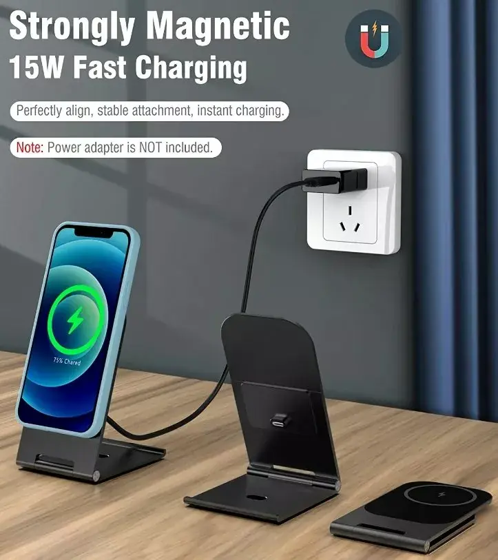 SWISSTEN Magnetic Wireless Charger Stand 15W Photo 3
