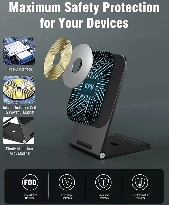 SWISSTEN Magnetic Wireless Charger Stand 15W Photo 5