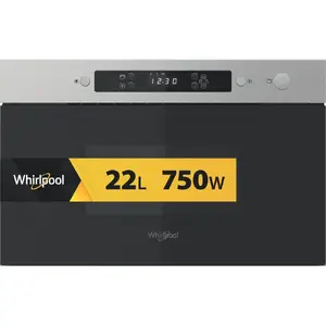 Whirlpool MBNA900X iebūvējama solo mikroviļņu krāsns nerūsējošā tērauda 22 L 750 W ar LCD displeju