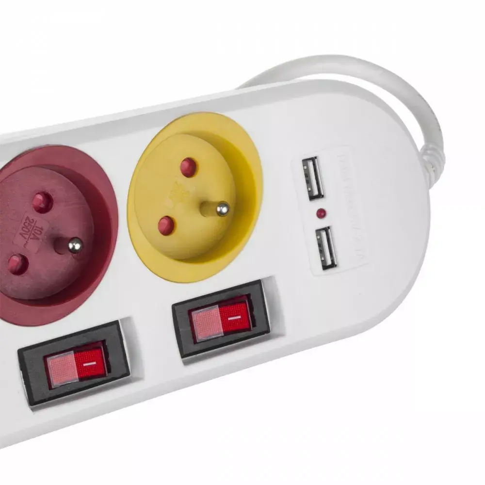 Power strip MACLEAN MCE229W — 4 sockets, 2 USB Photo 5
