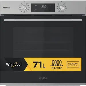 Электрический духовой шкаф Whirlpool OMSK58HU1SX 71 Л Черный, Нержавеющая сталь Встраиваемый с пароваркой, грилем, конвекцией и сенсорным управлением
