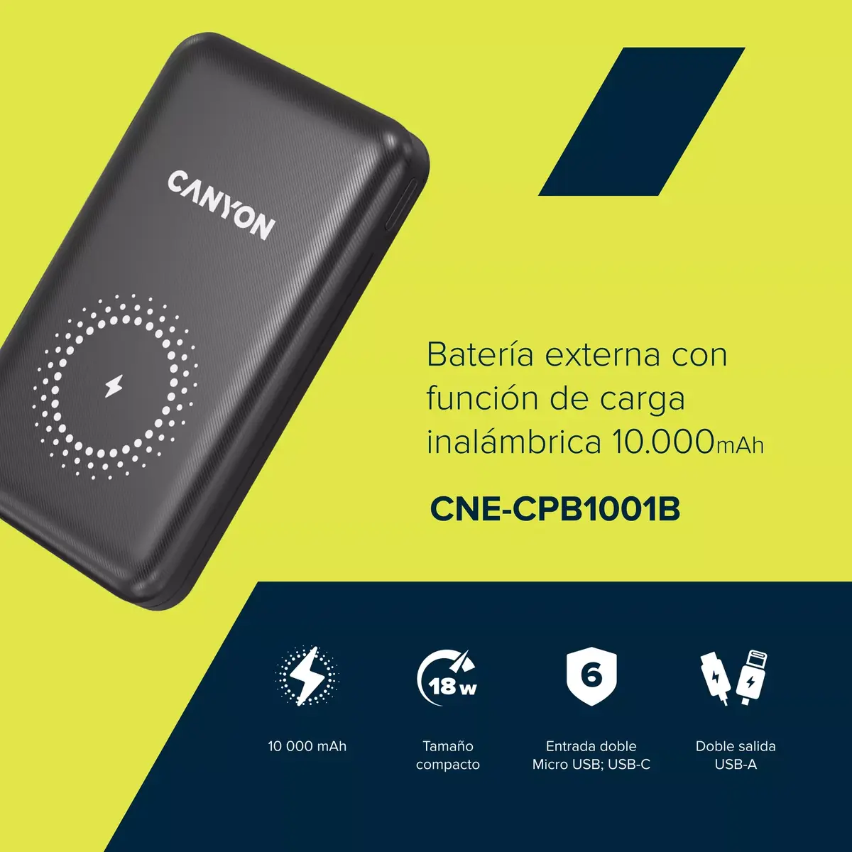 Портативный аккумулятор Canyon PB-1001 CNS-CPB1001B Photo 4