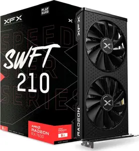 Graphics card XFX Radeon RX 7600 — 8 GB GDDR6, PCIe 4.0, 128-bit, 2x DisplayPort 2.1, HDMI 2.1, 2 fans