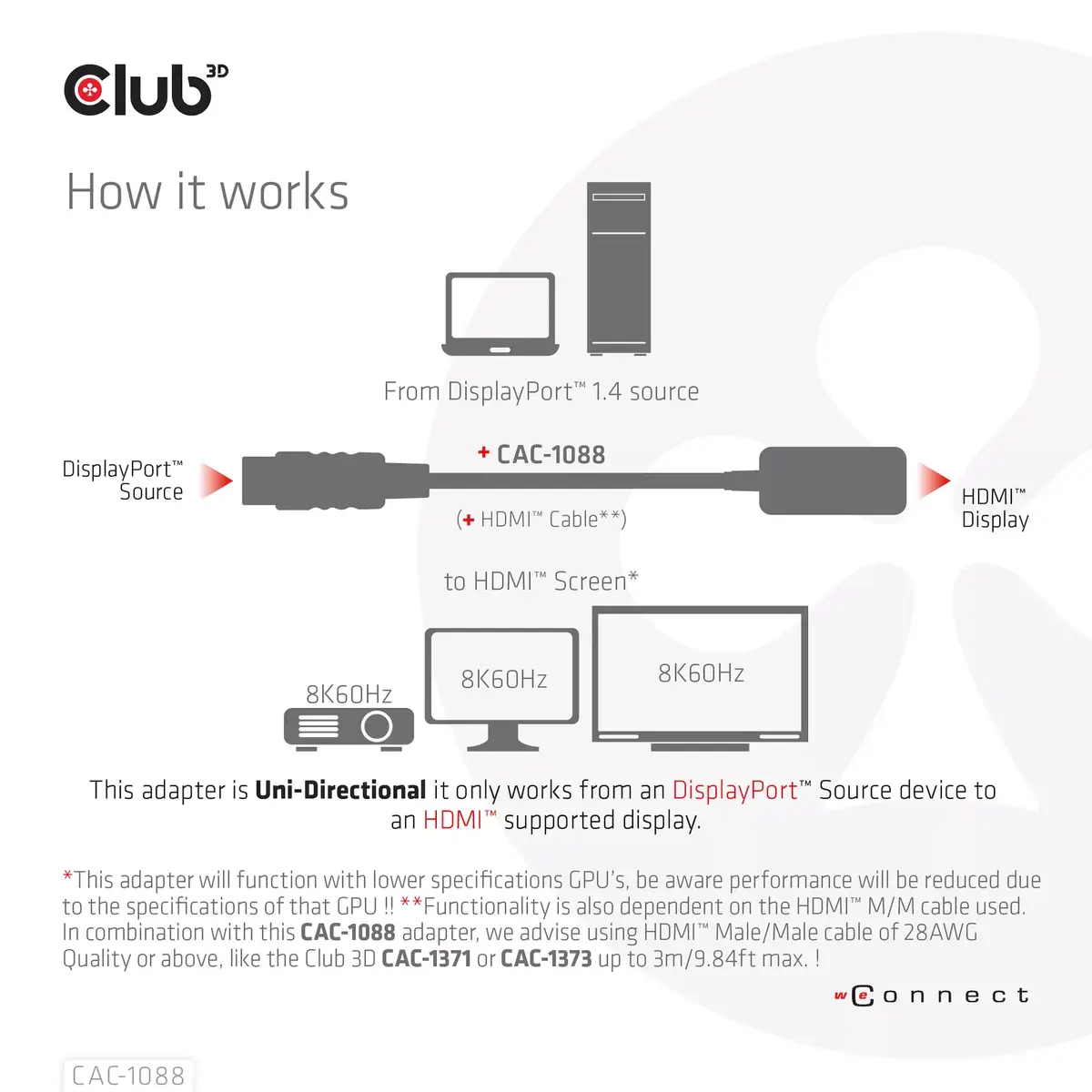 Aktīvais adapteris DisplayPort uz HDMI CLUB3D CAC-1088 Photo 4