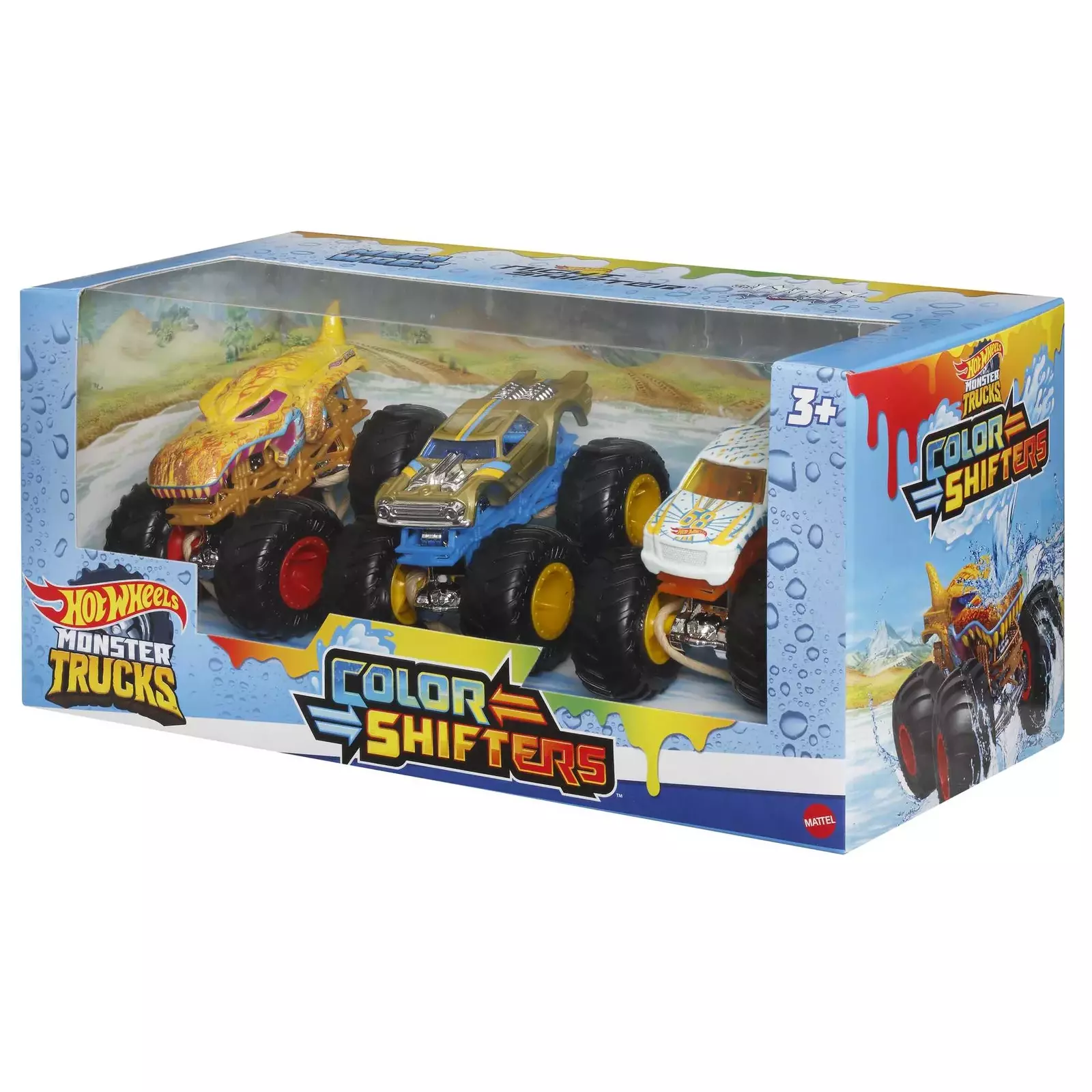 Hot Wheels Monster Trucks Color Shifters Mega-Wrex 1:64 Scale Toy Truck,  Changes Color with Water 