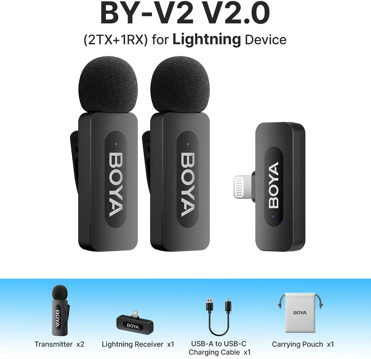 Bezvadu mikrofons Boya BY-V2 Lightning Photo 11