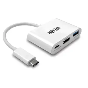 USB-C to HDMI Adapter with USB 3.x Hub and 60W PD Charging, Eaton U444-06N-HU-C, White