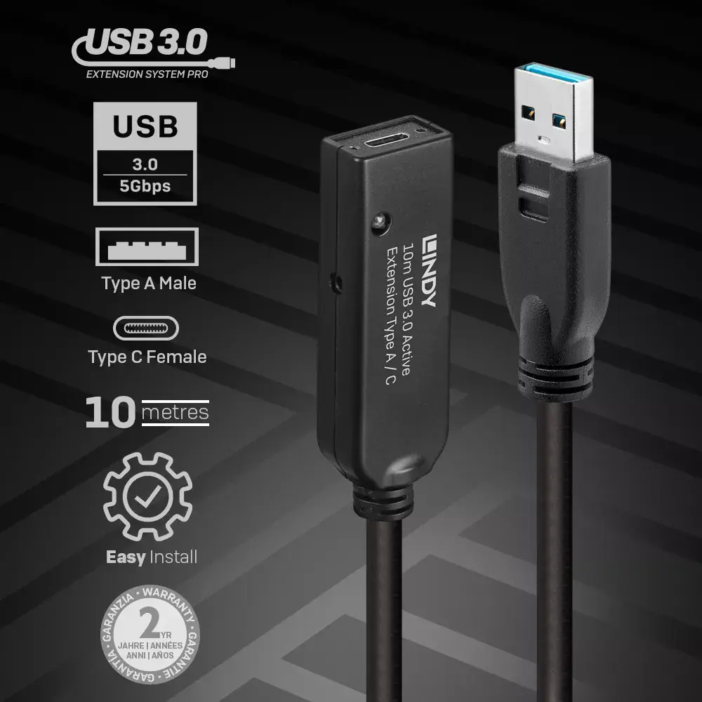 USB 3.0 aktīvais pagarinājums Type A uz C Photo 4