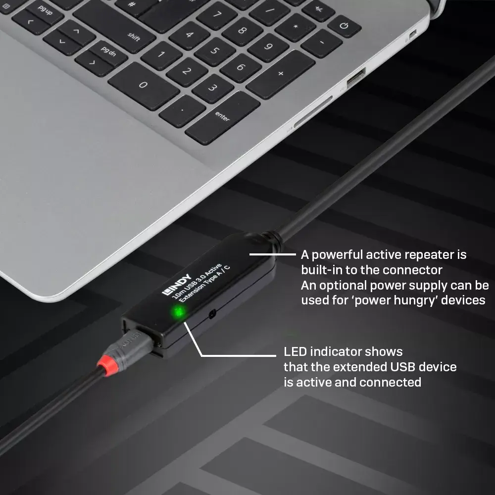 USB 3.0 aktīvais pagarinājums Type A uz C Photo 7