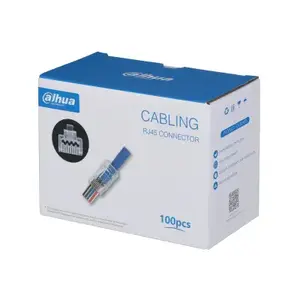 RJ-45 vīriešu savienotāji DAHUA PFM976-631-PT, caurspīdīgi, 100 gab.