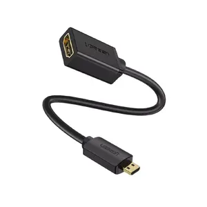 UGREEN HDMI-кабель 0.1 м — Micro HDMI (Type D) male → Standard HDMI (Type A) female, чёрный