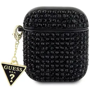Guess GUA2HDGTPK AirPods 1/2 чехол czarny/черный стразы треугольник шарм