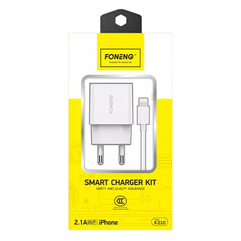 FONENG K210 Wall Charger 10.5W with Lightning Cable Photo 3
