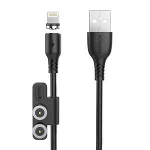 Кабель FONENG USB — USB‑C/Lightning/Micro USB 3‑в‑1 X62 1 м 2,4 А чёрный