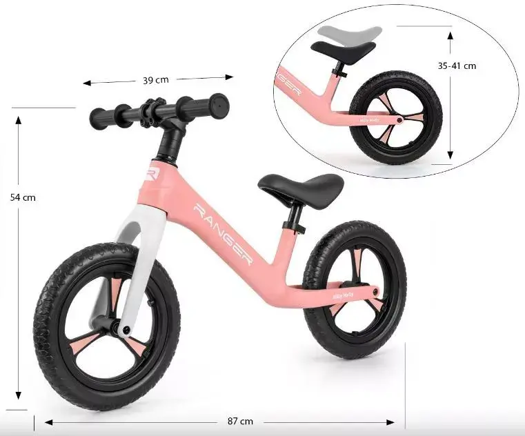 milly mally Ranger Pink balance bike Photo 2