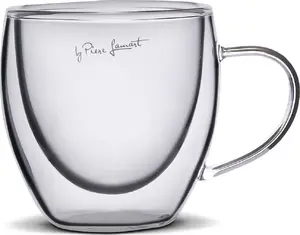 LAMART borosilicate glass espresso cups set LT 9025 — heat-resistant double-wall espresso cups