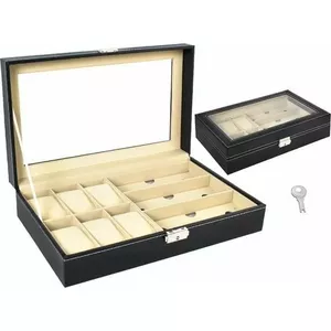 Watch and Glasses Organizer Ikonka black — storage case for watches and spectacles