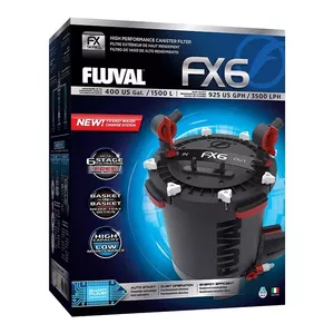 Canister aquarium filter Hagen Fluval FX6 1500 L capacity, 43 W, 400×400×530 mm, freshwater and seawater, 120–240 V 50/60 Hz