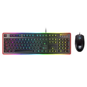 Keyboard and Mouse Bundle Cougar DEATHFIRE EX — hybrid full-size USB keyboard, QWERTY, 8-color RGB backlight; mouse ADNS-5050 2000 dpi, black
