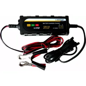 Battery Charger DUNLOP 5-Step Automatic Charger model 924304, for 12V lead‑acid batteries
