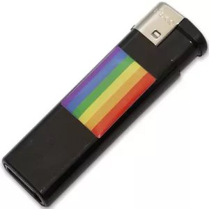 Lighter PRIDE D-235553 Black with LGBT Flag — refillable pocket lighter, metal body