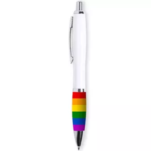 PRIDE LGBT flag D-235564, white background, rainbow stripes, polyester wall/banner flag