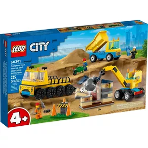 Construction Toy Trucks and Crane LEGO 60391 with Demolition Ball