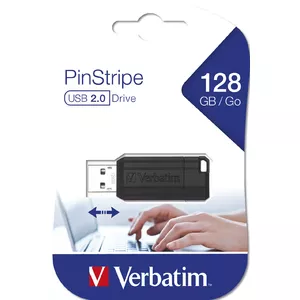 USB Flash Drive Verbatim 128GB USB Type-A Model PinStripe