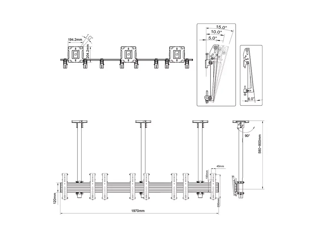 Multibrackets Menu Board Mount Pro MBC5X1UP VESA 200 Photo 6