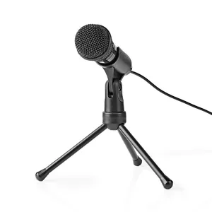 Klēpjdatora mikrofons Nedis MICTJ100BK, vads 3.5 mm, 50–16000 Hz, jutība -30 dB, kabelis 1.8 m, melns