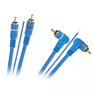 RCA-кабель KPO 2668 5 м — 2x RCA с угловыми разъёмами и управляющим проводом