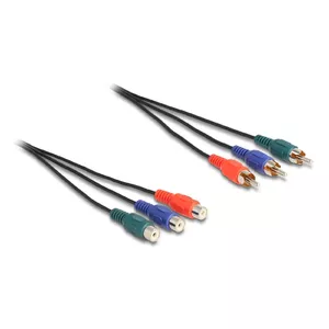 DeLOCK RCA RGB удлинительный кабель 3 x male на 3 x female 1 м