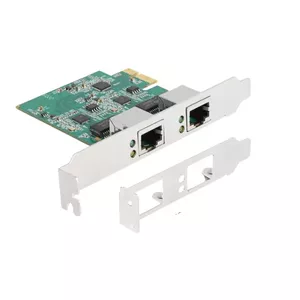 DeLOCK PCI Express x1 Карта на 2 x RJ45 2.5 Gigabit LAN RTL8125 Проводная Ethernet