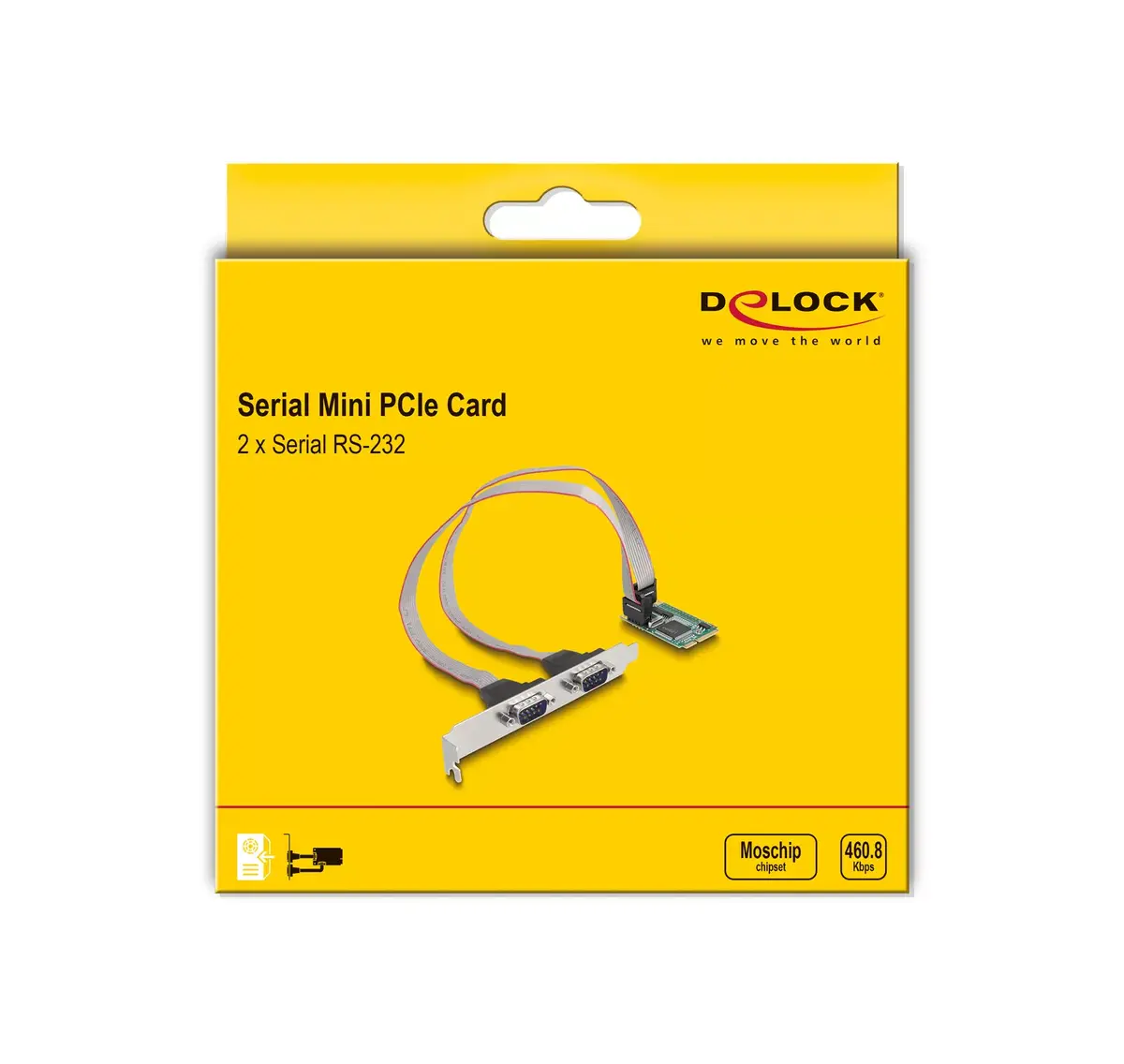 DeLOCK Mini PCIe karte pilna izmēra uz 2 x Serial RS-232 D-Sub 9 pin Photo 4