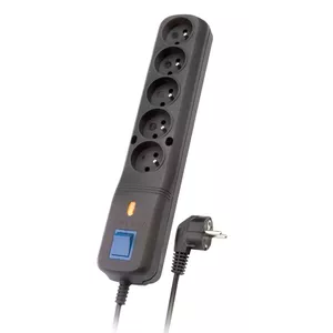 LESTAR LV530W 2,5M surge protector Black, Grey 5 AC outlet(s) 2.5 m