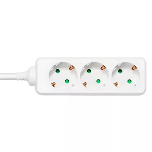 Deltaco GT-0304 Power Extension 3m 3 AC Outlets Indoor White
