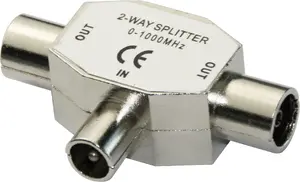 DELTACO R00150040 Coaxial Cable Splitter IEC Male to Female Silver