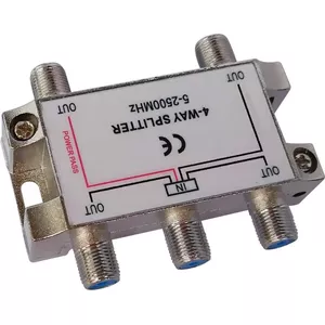 4-way splitter DELTACO F-connectors, 1 DC pass, ClassA / R00150043