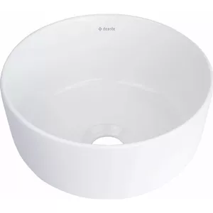 Countertop ceramic washbasin deante CDJ 6U2S round design white