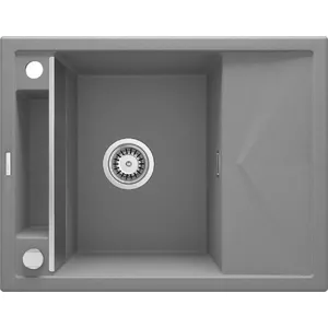 Granite 1-bowl kitchen sink Deante ZRM S11A with drainer, single bowl, integrated drainer