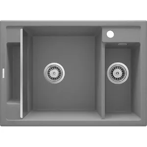 Kitchen granite sink deante ZRM S503, 1.5-bowl magnetic design