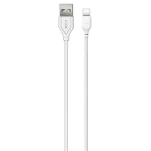 XO NB103 Прочный TPE Универсальный USB на USB-C (Type-C) Кабель данных и заряда 2.4A 2m Белый