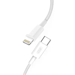 XO NB113 Izturīgs TPE Universāls USB-C (Type-C) uz Lightning PD Datu & Ātrās  2.4A Chuzlādes Vads 1m Balts