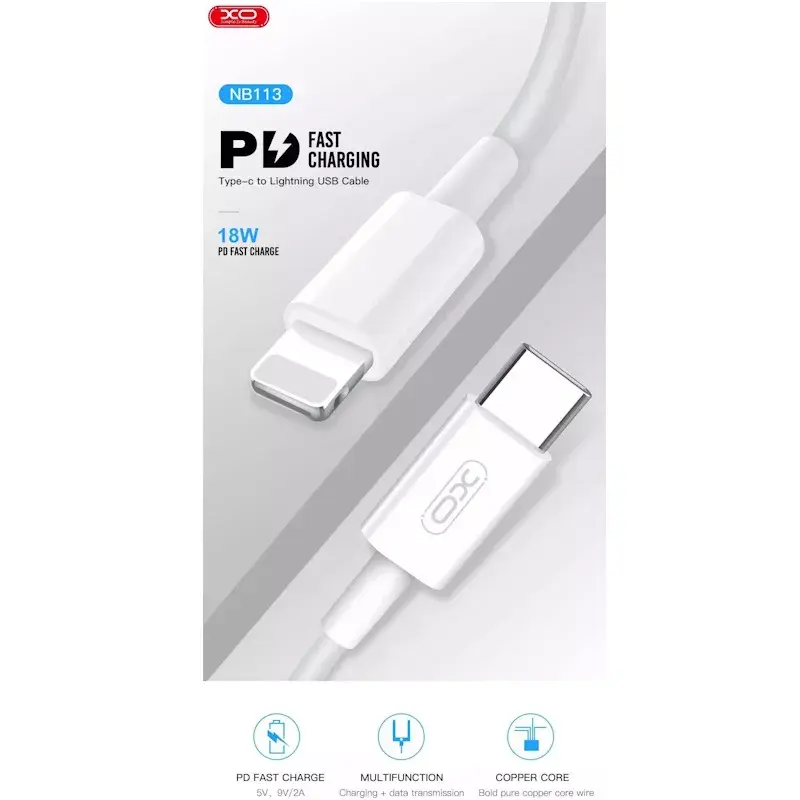 Кабель-зарядка XO NB113 USB-C на Lightning 1м Photo 3