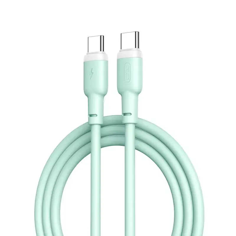 XO NB208B 1м USB-C на USB-C Зарядное устройство D60W, Зеленый Photo 2