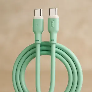 XO NB208B 1m Universāls USB-C uz USB-C PD D60W Lādētāja Vads, Zaļš