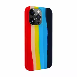 Силиконовый чехол Evelatus для Apple iPhone 14 Pro Max — многоцветная радуга