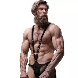 Портупея FETISH SUBMISSIVE ATTITUDE D-235631 V-образная из экокожи, регулируемые ремни